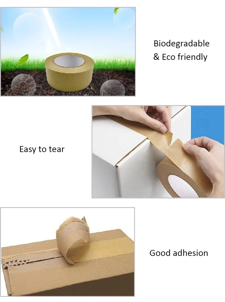 Wholesale Eco Friendly Water Free Packaging Kraft Paper Tape