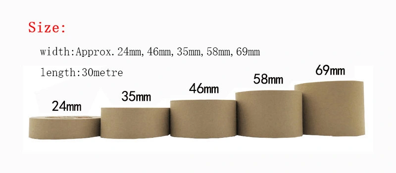 OEM Wholesale Free Sample Recycled Adhesive Sealing Self Adhesive Kraft Paper Water Activated Packing Tape